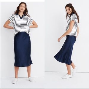 Madewell Satin Midi Slip Skirt